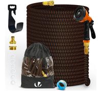 VOUNOT® Tuyau d'arrosage extensible renforcé 45m orange - 10 modes - raccord et sac de rangement inclus - flexible, anti-fuite