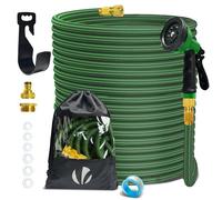 VOUNOT® Tuyau d'Arrosage Extensible 45m Renforcé Adaptable 1/2" et 3/4" 10 Modes de Pulvérisation Flexible et Anti-Fuite Raccord et Sac de Rangement Fournis Vert