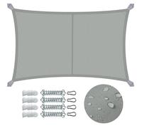 VOUNOT® Voile d'ombrage Rectangulaire en Polyester Imperméable avec Kit de Montage 3x5m Gris