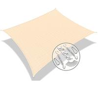 vounot Voile d'ombrage Rectangulaire HDPE avec Le Kit de Fixation Protection UV Toile Ombrage Résistant Aéré et Respirant Bloque 90% Rayons UV Kit de Montage Inclus 3x5m Ivorie