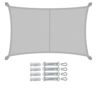 VOUNOT® Voile d'ombrage Rectangulaire Imperméable Auvent Protection en Polyester avec Kit de Montage Toile Ombrage Protection UV 95% Résistant et Respirant pour Jardin Terrasse et Balcon 3x5m Gris