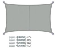 VOUNOT® Voile d'ombrage Rectangulaire Imperméable Auvent Protection en Polyester avec Kit de Montage Toile Ombrage Protection UV 95% Résistant pour Jardin Terrasse et Balcon 3x5m Gris