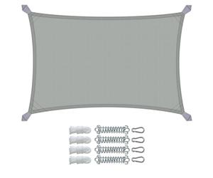 VOUNOT® Voile d'ombrage Rectangulaire Imperméable Auvent Protection en Polyester avec Kit de Montage Toile Ombrage Protection UV 95% Résistant pour Jardin Terrasse et Balcon 3x2m Gris