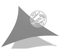 VOUNOT® Voile d'ombrage Triangle avec Le Kit de Fixation | Matière résistante aéré 100% Nouveau HDPE-180g/m2 | Bloque 90% Rayons UV | Kit de Montage Inclus |Taille 5x5x5M Gris