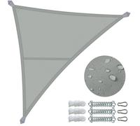 VOUNOT® Voile d'ombrage Triangle en Polyester Imperméable avec Kit de Montage 3x3x3m Gris