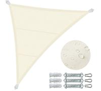 VOUNOT® Voile d'ombrage Triangle en Polyester Imperméable avec Kit de Montage 5x5x5m Beige