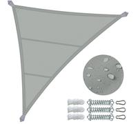VOUNOT® Voile d'ombrage Triangle en Polyester Imperméable avec Kit de Montage 5x5x5m Gris