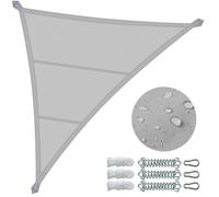 VOUNOT Voile d'ombrage Triangle Imperméable Auvent Protection en Polyester avec Kit de Montage Toile Ombrage Protection UV 95% Résistant et Respirant pour Jardin Terrasse et Balcon 5x5x5m Gris