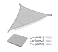 VOUNOT® Voile d'Ombrage Triangle en Polyester Imperméable avec Protection UV 90% Résistant et Respirant pour Jardin Terrasse avec Cordes de Fixation 3m Gris