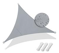Voile d'ombrage triangle imperméable polyester avec corde 5x5x5m gris