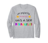 Vous Allez Voir Bisabuelos de Sorpresa Futuros Anuncio Embarazo Manche Longue