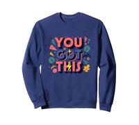 Vous Avez Cette Typographie motivante Sweatshirt, Unisexe pour Adultes, Bleu Marine, M
