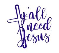 Vous avez tous besoin de Jésus en tant que chrétien Stickers muraux 42x42.2cm Modification et ajout d'informations possibles Bleu foncé