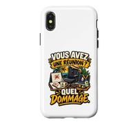 Vous Avez Une Réunion Quel Dommage Humour Retraite Bureau Coque pour iPhone X/XS