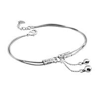 Vous cherchez un ornement. Anklet/Bracelets de Cheville Mode Fille Mignonne Cloche Bracelets de Cheville Femmes 925 en Argent Serpent chaîne Bracelets de Cheville contracté Double chaîne 27 cm Bracele
