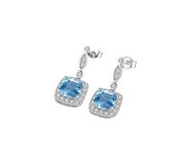 Vous cherchez un ornement. Boucles d'oreilles créoles, boucles d'oreilles pendantes, boucles d'oreilles créoles, boucles d'oreilles pendantes en argent 925 massif for femmes, topaze bleu ciel, pierres