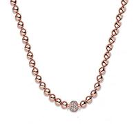 Vous Cherchez Un Ornement. Nouveau Collier en Argent 925 Perles Roses et Argent et Collier Coulissant en Cristal pavé for Femmes Cadeau de Mariage Bricolage Bijoux européens-Rose, 60 cm(Rose,60cm)