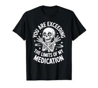Vous dépassez Les limites de Mon médicament Funny Intovert T-Shirt Graphique avec Valeur, Homme, Noir, XL