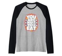Vous êtes ce Que Vous Mangez - Un Dicton Amusant : Wolf Flames Manche Raglan
