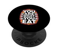 Vous êtes ce Que Vous Mangez - Un Dicton Amusant : Wolf Flames PopSockets PopGrip Adhésif