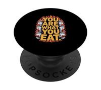 Vous êtes ce Que Vous Mangez - Un Dicton Amusant : Wolf Flames PopSockets PopGrip Adhésif