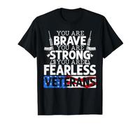 Vous êtes Courageux Vous êtes Fort Vous êtes des vétérans intrépides T-Shirt Graphique avec Valeur, Homme, Noir, L