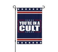 Vous êtes dans une secte ! Drapeau anti-Elon Musk FDT, bannière double face 12x18, panneau de jardin