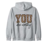 Vous êtes Digne de Leopard Girl Empowerment Sweat à Capuche