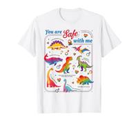 Vous êtes en sécurité avec Moi, Un Enseignant de Dinosaures protège Les Enfants Trans T-Shirt