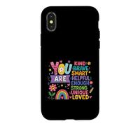 Vous êtes Gentille, courageuse, Intelligente, Forte, Unique, Affirmation d'amour Coque pour iPhone X/XS