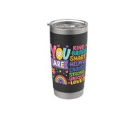 Vous êtes gentille, courageuse, intelligente, forte, unique, affirmation d'amour Gobelet isotherme en acier inoxydable double paroi