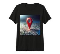 Vous êtes Ici Emplacement de Voyage GPS Pin T-Shirt Haut de Gamme