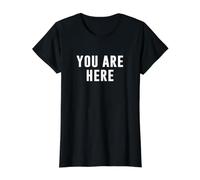 Vous êtes Ici T-Shirt Graphique avec Valeur, Femme, Noir, XS