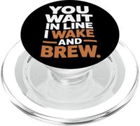 Vous faites la queue, je me réveille et je prépare du café à la maison PopSockets PopGrip pour MagSafe