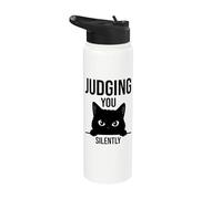 Vous juger en silence, drôle de chat Stainless Steel Insulated Water Bottle