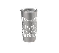 Vous juger en silence | Funny Cat Gobelet isotherme en acier inoxydable double paroi