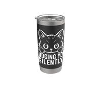 Vous juger en silence | Funny Cat Gobelet isotherme en acier inoxydable double paroi