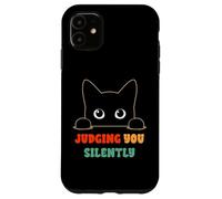 Vous Juger silencieusement, Dit « Black Cat Lover Sarcastic » Coque pour iPhone 11