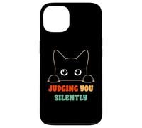 Vous Juger silencieusement, Dit « Black Cat Lover Sarcastic » Coque pour iPhone 13