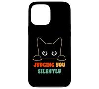 Vous Juger silencieusement, Dit « Black Cat Lover Sarcastic » Coque pour iPhone 13 Pro Max
