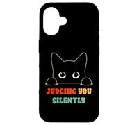 Vous Juger silencieusement, Dit « Black Cat Lover Sarcastic » Coque pour iPhone 16