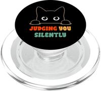 Vous Juger silencieusement, Dit « Black Cat Lover Sarcastic » PopSockets PopGrip pour MagSafe
