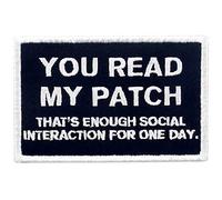 Vous lisez mon patch - c'est assez d'interaction sociale pour une journée Brodé Crochet et boucle d'attache Patch