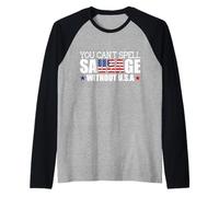 Vous ne Pouvez Pas épeler des saucisses sans Design américain pour Les Américains Manche Raglan