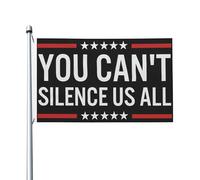Vous ne pouvez pas nous faire taire tous Charlie Kirk Drapeaux Bannière double face Drapeau de jardin Drapeaux saisonniers cool Drapeau extérieur Décoration d'intérieur pour balcon 3x5FT