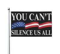Vous ne pouvez pas nous faire taire tous Charlie Kirk Drapeaux Bannière double face Drapeau de jardin Beaux drapeaux saisonniers Drapeau extérieur Décoration de jardin pour pelouse 3x5FT