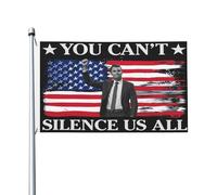Vous ne pouvez pas nous faire taire tous Charlie Kirk Drapeaux Bannière double face Drapeau de jardin Drapeaux saisonniers modernes Panneaux extérieurs Décoration Décoration d'intérieur pour pelouse 3