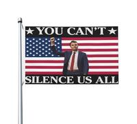 Vous ne pouvez pas nous faire taire tous Charlie Kirk Drapeaux Bannière double face Drapeau de jardin Drapeaux saisonniers légers Drapeau extérieur Décoration de jardin pour porche 3x5FT