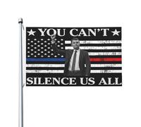 Vous ne pouvez pas nous faire taire tous Charlie Kirk Drapeaux Bannière double face Drapeau de jardin Drapeaux saisonniers élégants Drapeau extérieur Décoration de jardin pour pelouse 3x5FT