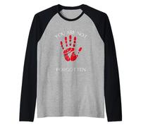 Vous n'êtes Pas oublié : Native American Awareness Red Hand Manche Raglan